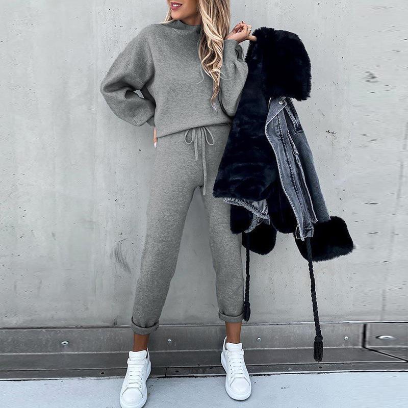 Ensemble de pull décontracté et élégant pour femmes avec col montant Chic und Stil