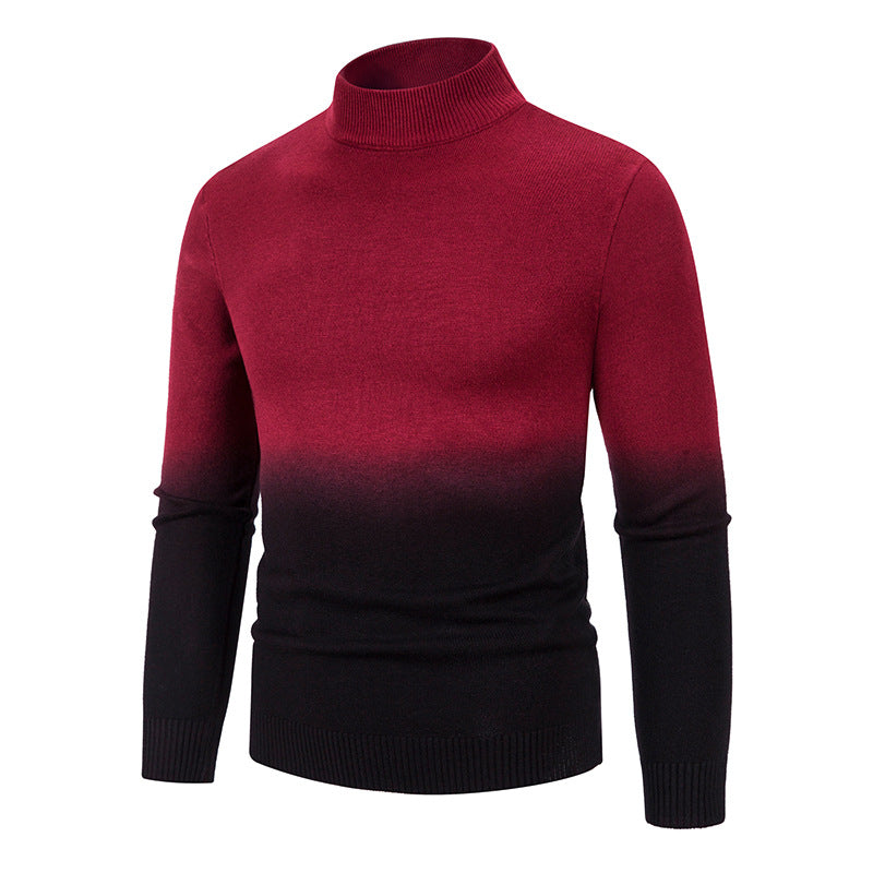 Pull à col roulé de haute qualité pour homme avec dégradé de couleurs à la mode Chic und Stil
