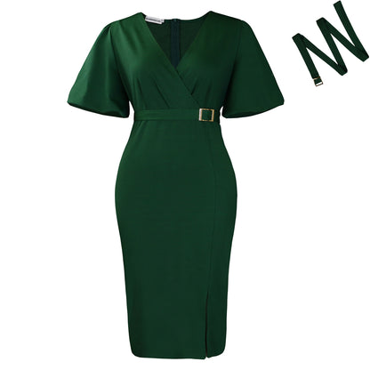 Robe portefeuille pour femme avec élégante boucle de ceinture accentuée Chic und Stil