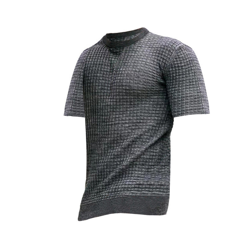 T-shirt Performance à manches courtes pour hommes avec design structuré Chic und Stil