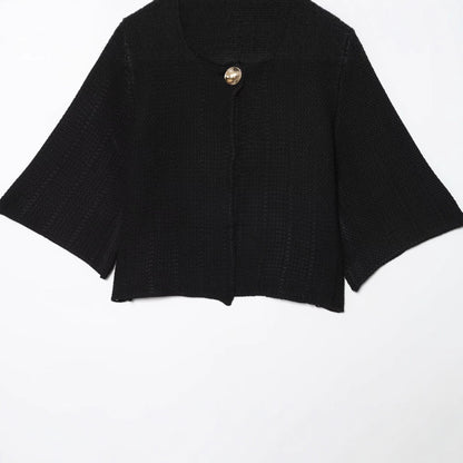 Dames Élégante Veste Cocoon avec Détail de Bouton Chic und Stil