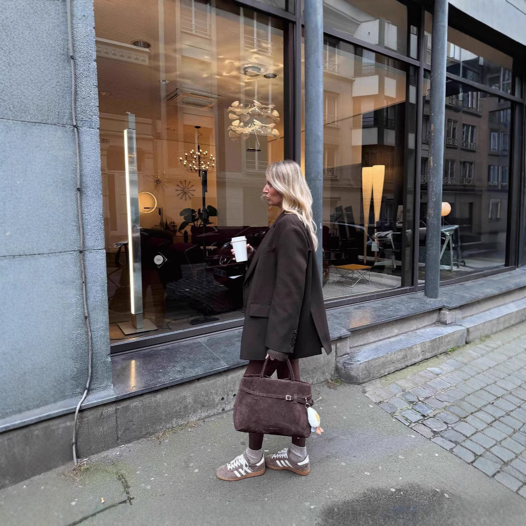 Dames Blazer Oversized en mélange de laine doux Chic und Stil