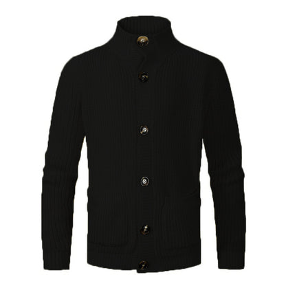 Cardigan chic pour hommes avec col haut et détails de boutons Chic und Stil