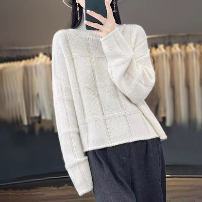 Pull en tricot confortable pour femmes en design à carreaux Chic und Stil