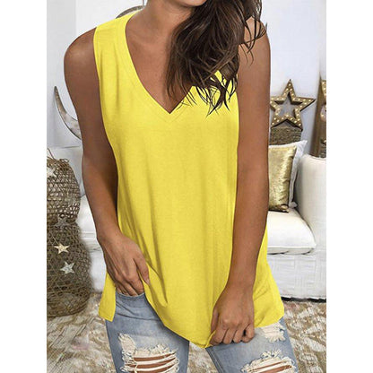 Dames débardeur à col en V sans manches Chic und Stil