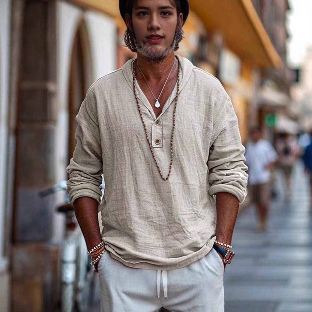 Chemise décontractée à manches longues pour hommes avec boutonnage et coupe moderne Chic und Stil