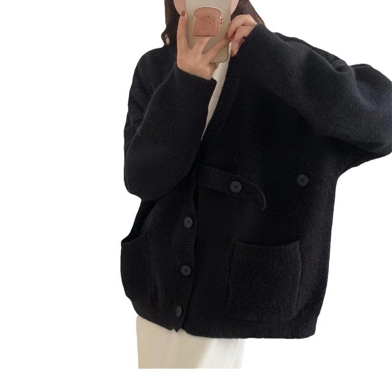 Cardigan oversized pour femmes avec grandes poches et détails de boutons Chic und Stil