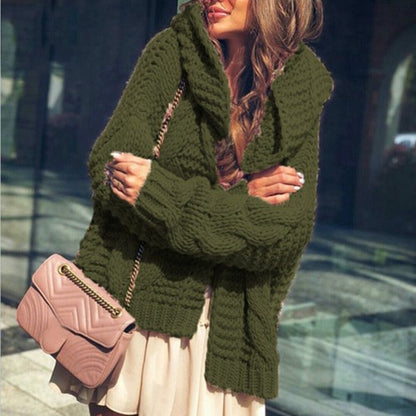 Veste en gros tricot pour dames au style oversize décontracté avec col châle et grandes poches Chic und Stil