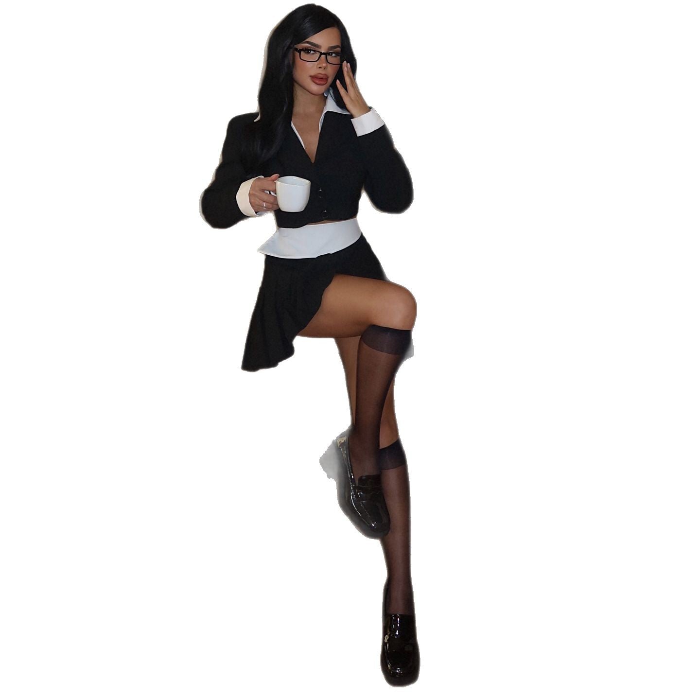 Robe blazer femme avec des détails contrastés Chic und Stil