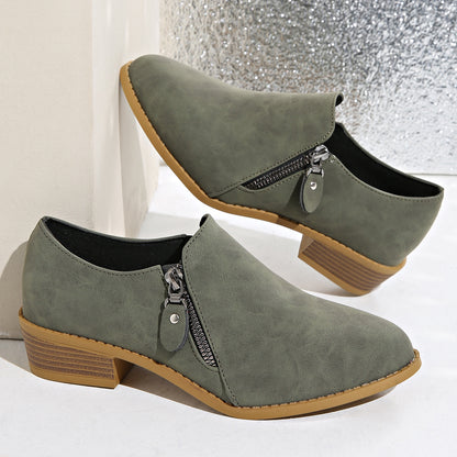Bottines biker pour femmes avec fermeture éclair à la mode et semelle confortable Chic und Stil