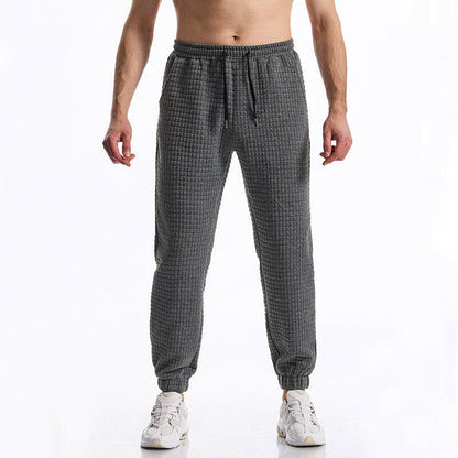 Casual pants for men with textured surface and elastic waistband Chic und Stil