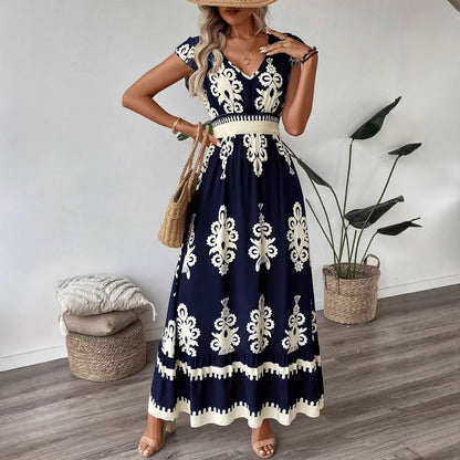 Femme Bohème Robe Maxi Brodée Chic und Stil
