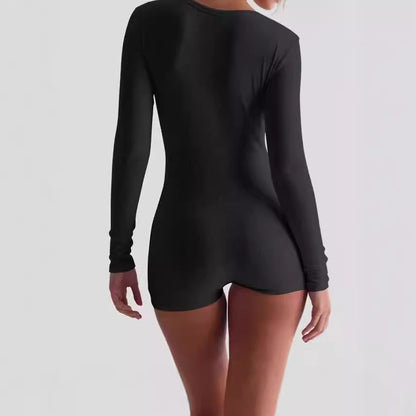 Dames corps ajusté combinaison à manches longues avec de fins détails en rib Chic und Stil