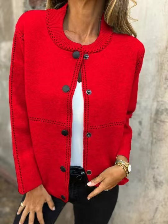 Dames Gilet ample en tricot avec boutons et coutures décoratives Chic und Stil