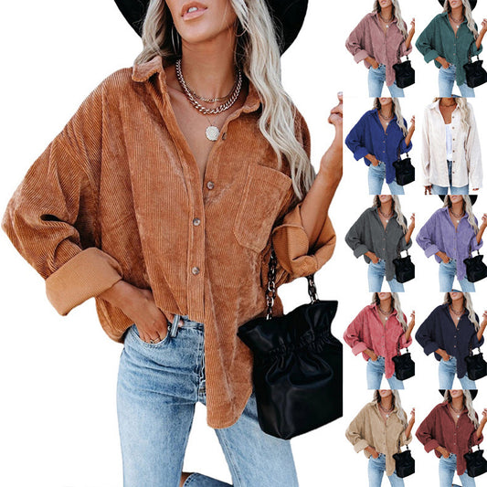 Chemise-blouse casual en velours pour femmes Chic und Stil