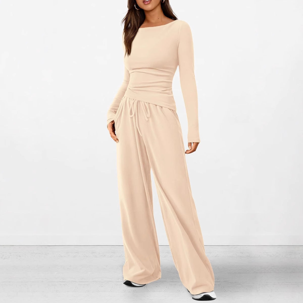 Dames élégant et confortable ensemble de lounge avec manches longues et taille élastique Chic und Stil