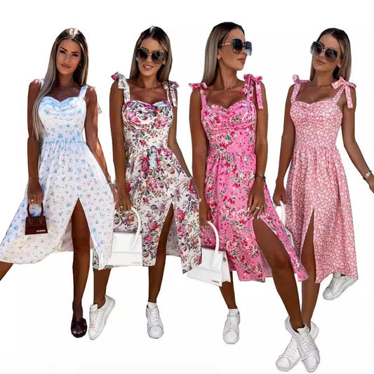 Robe midi à fente haute imprimé floral Chic und Stil