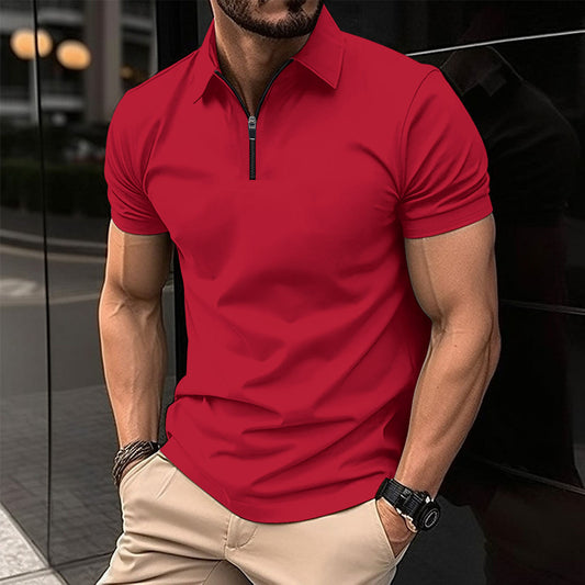 Hommes Polo Performance Zip-Up Moderne Chic und Stil