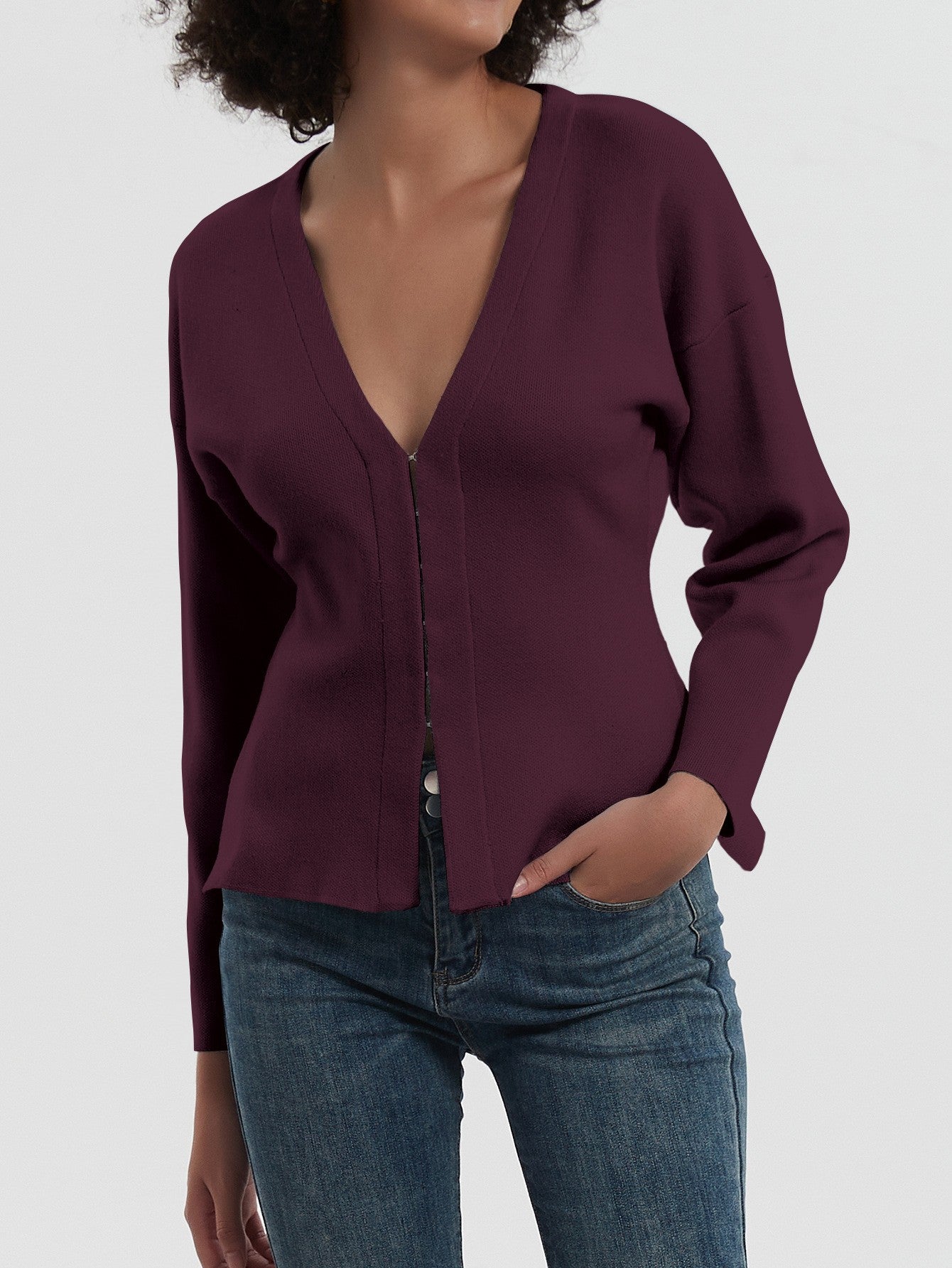 Dames Cardi V en tricot moderne Chic und Stil