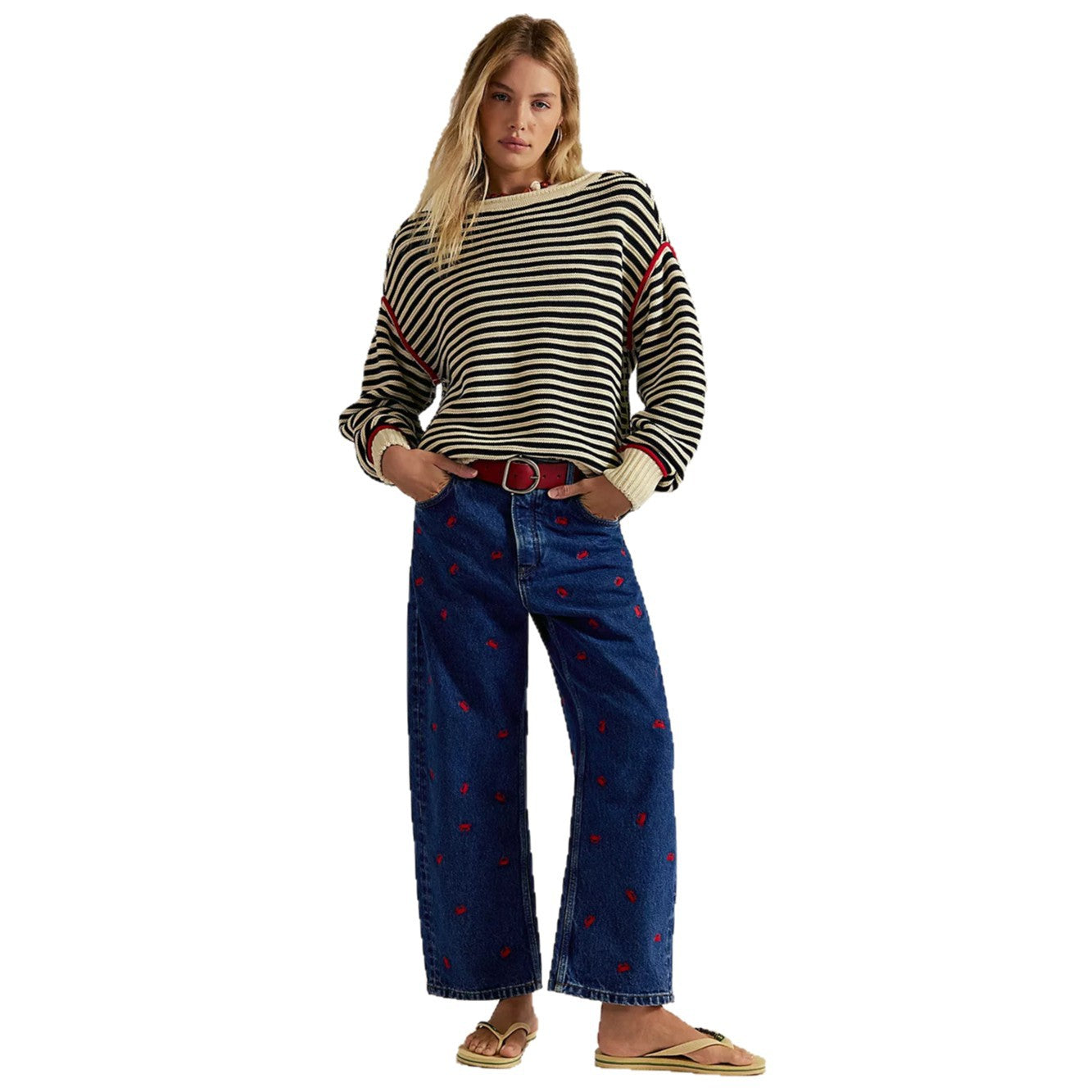 Pull en tricot oversized pour femmes avec motif rayé et coupe décontractée Chic und Stil