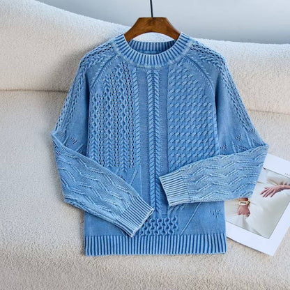 Pull en tricot confortable pour femmes avec un motif torsadé structuré Chic und Stil
