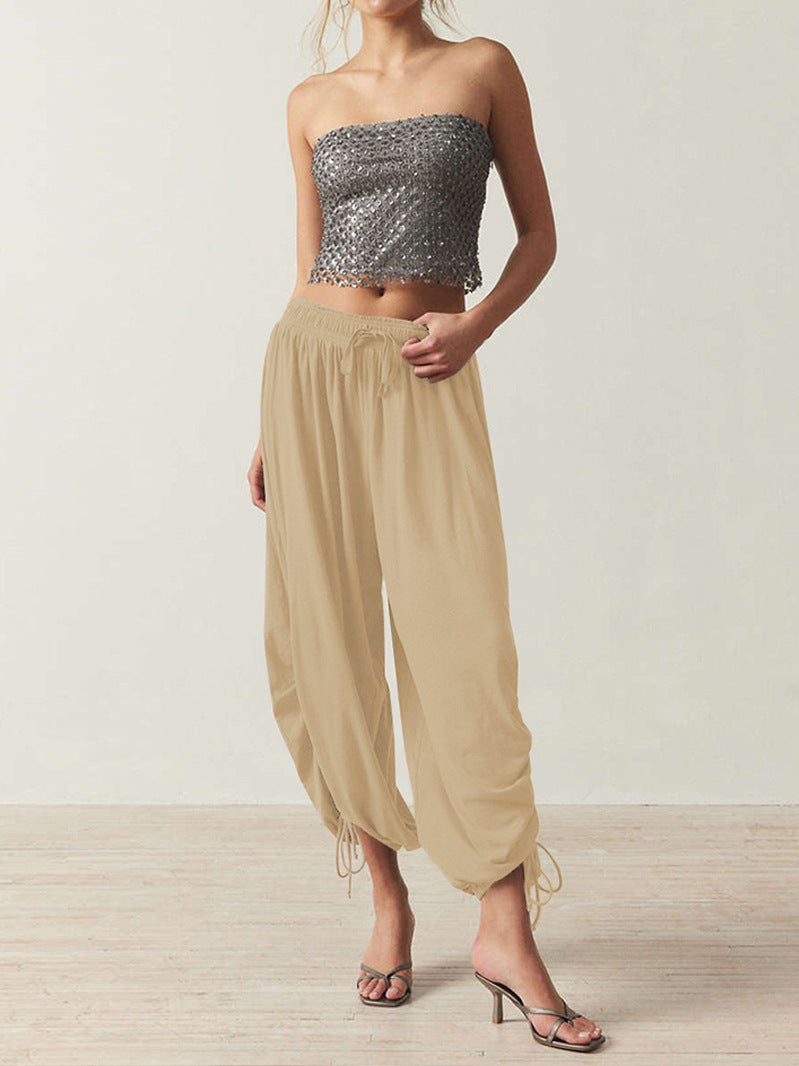 Casual harem pants for women with elastic waistband and drawstring Chic and Style