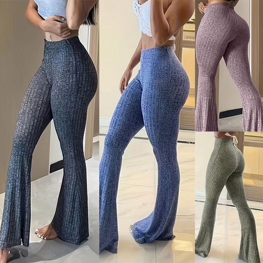 Pantalons de yoga évasés pour femmes avec design taille haute Chic und Stil