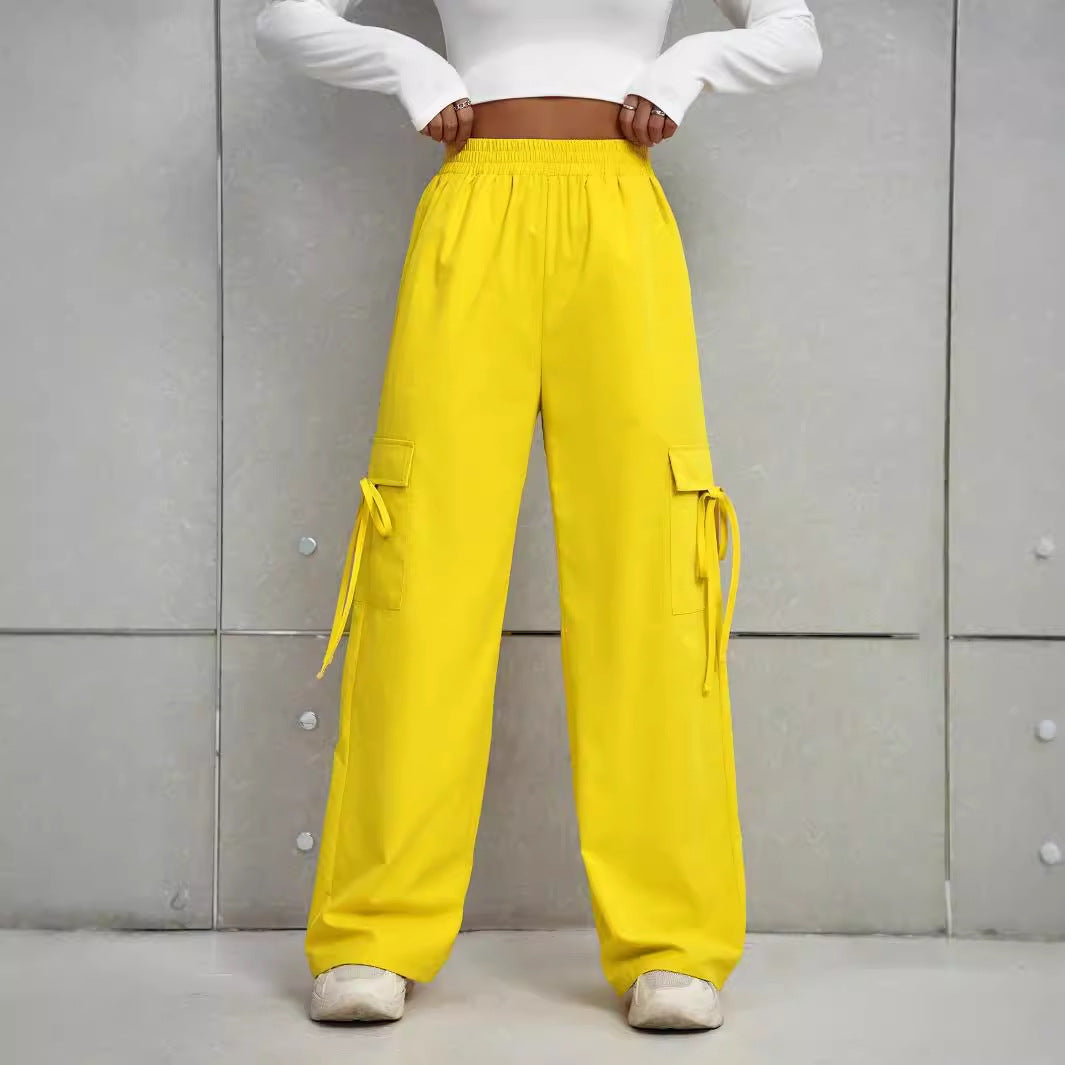 Pantalon cargo pour dames avec poches latérales et taille élastique Chic und Stil