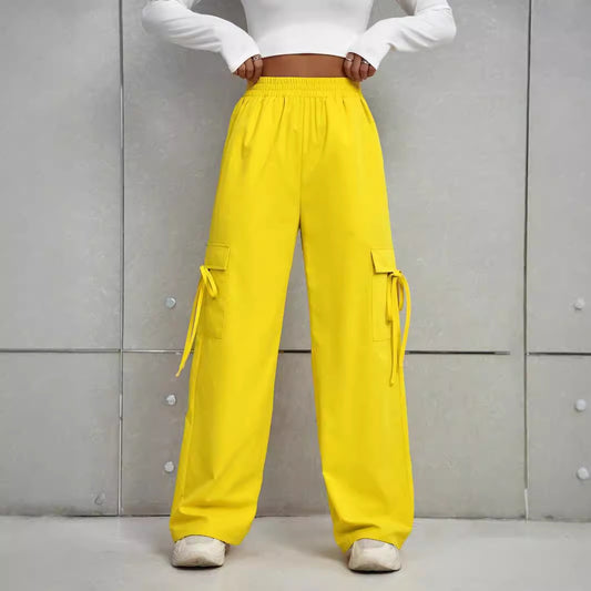 Pantalon cargo pour dames avec poches latérales et taille élastique Chic und Stil