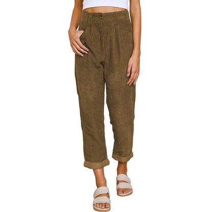 High-waisted corduroy pants for women with a relaxed fit Chic and Style