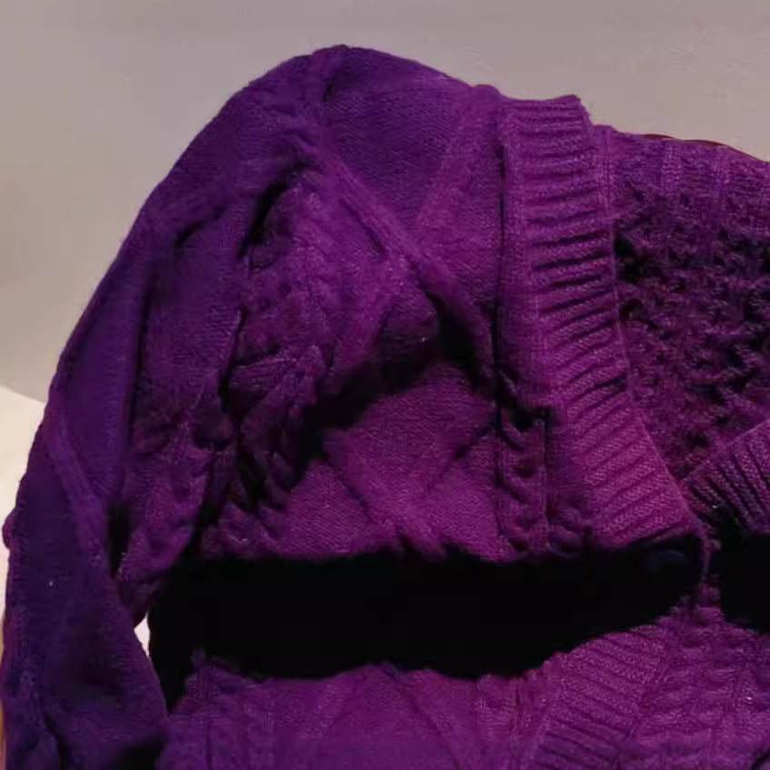 Dames gros tricot cardigan avec des étoiles décoratives Chic und Stil