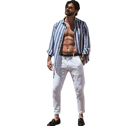 Chemises en lin décontractées pour hommes Chic und Stil