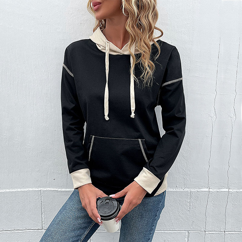 Pull à capuche décontracté pour dames avec design pratique de poches kangourou Chic und Stil