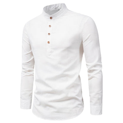 Chemise à manches longues pour hommes avec décolleté Henley et patte de boutonnage décorative Chic und Stil