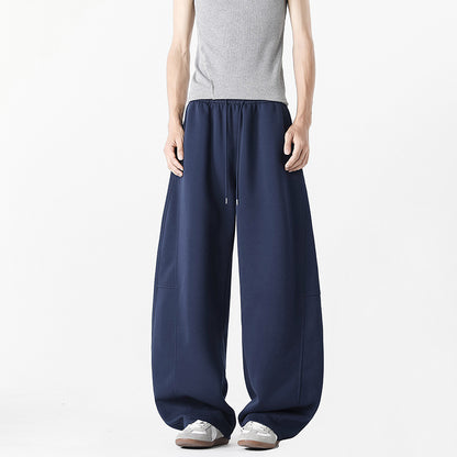 Casual wide pants for men with elastic waistband and practical side pockets Chic and Style