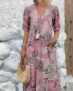 Robe midi décontractée pour femmes avec poches latérales Chic und Stil