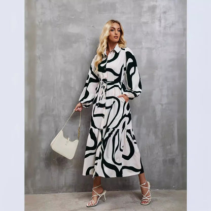 Robe chemise pour femme avec motif graphique Chic und Stil