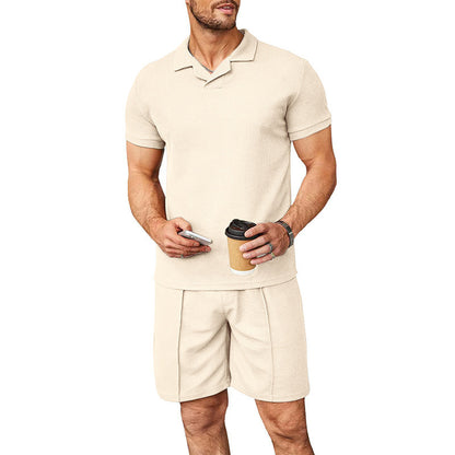 Ensemble polo et shorts de loisirs pour hommes en matériau respirant Chic und Stil