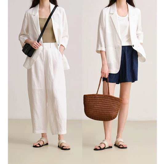 Veste en lin surdimensionnée pour femmes Chic und Stil