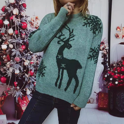 Pull femme de Noël avec motif de renne festif et coupe agréable Chic und Stil