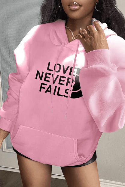 Dame Sweat à capuche avec impression motivante et design pratique de poche kangourou Chic und Stil