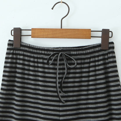Wide striped pants for women with elastic waist Chic und Stil