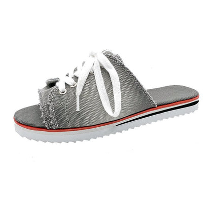 Baskets mules décontractées pour femmes avec denim à la mode et laçage pratique Chic und Stil