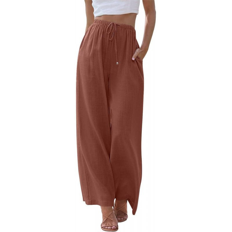 Wide palazzo pants for women with elastic waistband and side pockets Chic und Stil