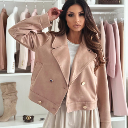 Oversized biker jacket for women in soft synthetic suede Chic und Stil