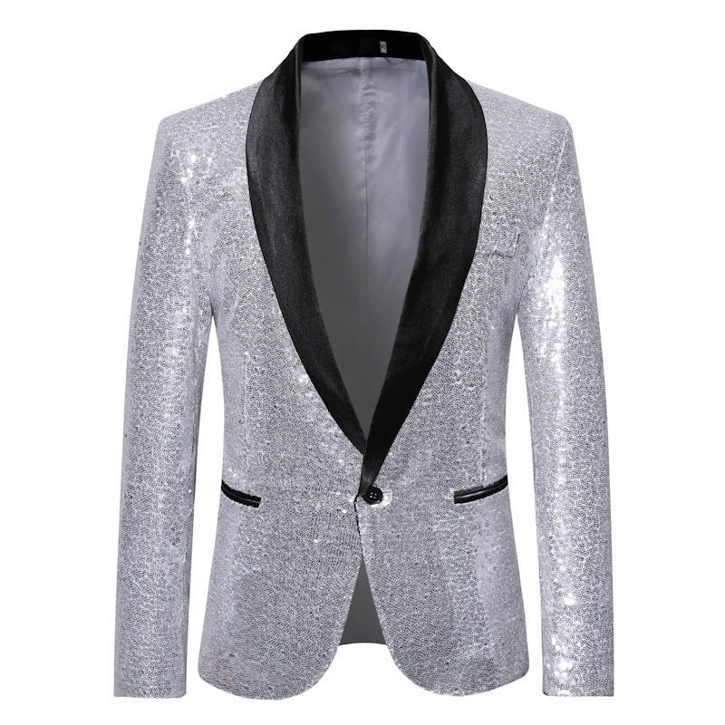 Dames Bl sparkling blazer avec revers noir Chic und Stil