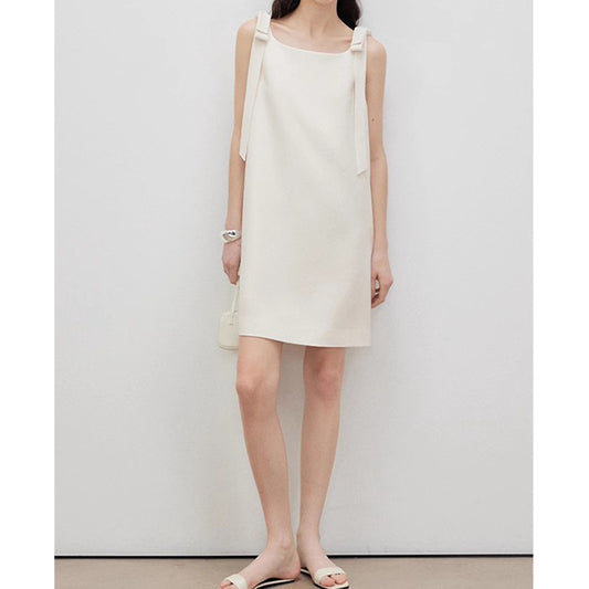 Robe shift à épaules nouées minimaliste pour femmes Chic und Stil