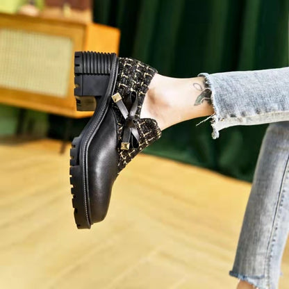 Dames Élégants Mocassins avec bande satinée décorative et design à la mode Chic und Stil