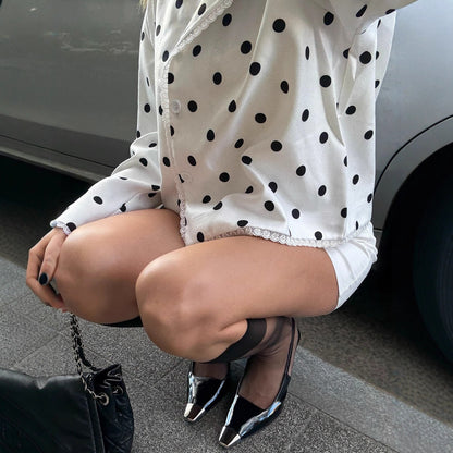 Dames Élégante Blouse à Pois Chic und Stil