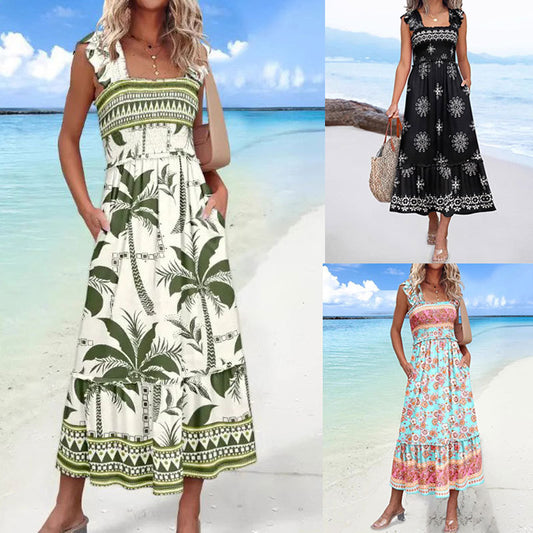 Robe maxi imprimée trop de bohémien pour femmes Chic und Stil